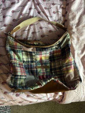 Multicolor Plaid Shoulder Bag - Women